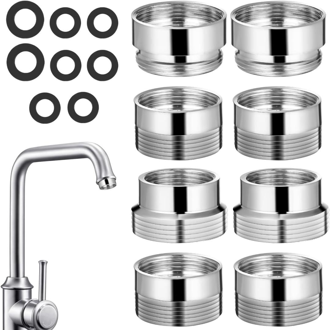 OSALADI Faucet Adapter Kit 8Pcs Male to Female Sink Faucet Adapters Brass Connectors for Kitchen and Bathroom Sink Hose Attachment 0.91 Inch Compact Size