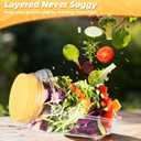 Salad Jar with Side Opening – Double-Lock Leak-Resistant Design, Vertical Layering Keeps Salads Fresh, Leak-Proof Salad Jar with Dressing Cup, Durable Salad Container for Lunch, Meal Prep & Work