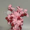 Suncalla 24 Pcs Cherry Party Decorations Cherry Pink Bow Garland Decor Shes The Cherries on Top Party DIY Fruit Hanging Ornaments for Wedding Baby Shower Bachelorette (Pink)