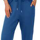 BTFBM Women's 2 Piece Tracksuit Spring Outfits 2026 Long Sleeve Half Zip Sweatshirt Sweatpants Lounge Set Sweatsuits (Solid Dark Blue)