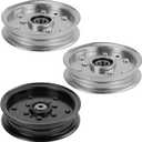 ILONPA 756-04511B 756-05042 Flat Idler Pulley Set Kit for Troy Bilt Mustang XP 42" 46" 50" 54" Deck 756-04511 Z6600 RZT-L50 RZT-L54 RZT-S50 RZT-S54 (3 Pack)