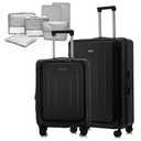 LOUIS KAISER Premium Carry On Luggage, 20Inch+29 Inch Top Opening Airline Approved ABS+PC Hard Shell Suitcases with Silent Wheels, TSA Lock,Front Pocket and Wet-dry Separated Six-piece Set
