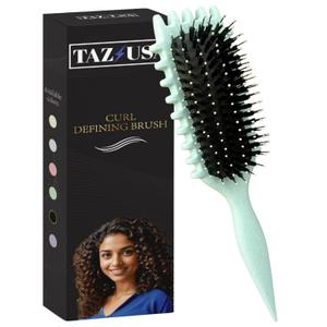 Curl Defining Brush, Curly Hair Brush for Styling, Shaping, Detangling & Defining Curls for Women and Men, Curl Brushes for Curly Hair Work on all Wet or Dry Hair Types (Green)