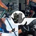 WESTWOOD FOX Full Finger Cycling Gloves, Padded, Anti-Slip Touchscreen, Shock Absorbing Mountain Bike Gloves for Road Bicycle, MTB, Road Racing, Biking and Sports Gloves for Men Women (Small, BLUE)