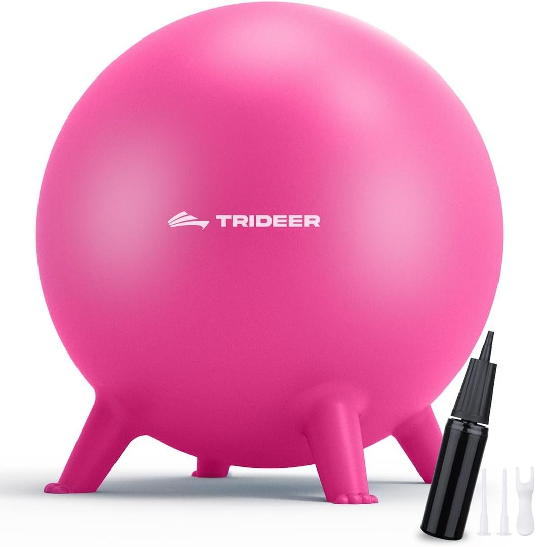 Trideer Flexible Seating for Classroom Elementary, Yoga Ball Chairs for Kids, Wobble Chair of School Supplies for Sensory Kids, Student Desk Chairs for Homeschool (Pink, 55cm)