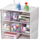 Plastic Desk Organizer with Drawers,Desktop Organizer Drawers Storage,3 Tier Drawer Organizer with 6 Drawers,Stackable Storage Drawers for Office H 9.6in