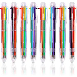 JPSOR 26 Pack Multicolor Pen, 0.5mm 6-in-1 Retractable Ballpoint Pens for School Office Supplies, 6-Color Multi Color Pens, Students Teacher Gifts & Kids Party Favors