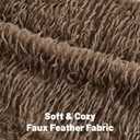 FUTEI Pack of 2 Faux Feather Plush Throw Pillow Covers 26x26 Inch Soft Fluffy Solid Farmhouse Decorative Euro Pillow Shams Modern Luxury Accent for Couch Bed Living Room, Brown