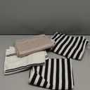Kate Spade New York Botanical Stripe Kitchen Towels 4-Pack Set, Absorbent 100% Cotton, Black/Beige, 17"x28"