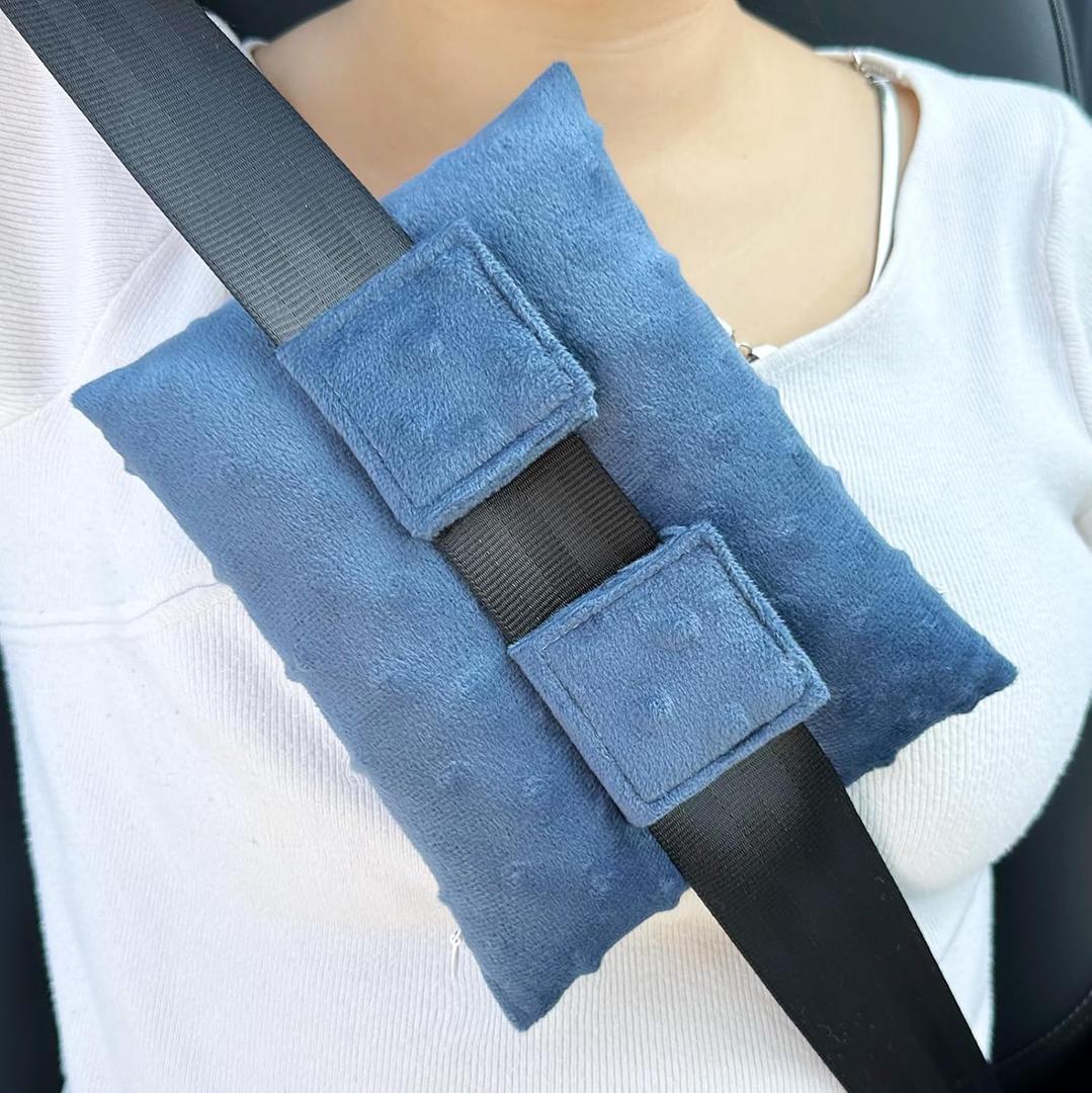 Port Pillows Chemo Port Pillow for Seatbelt Chest Protector Chemo Patients Pacemaker Heart Surgery Recovery Support Cushion Gifts Women Minky Dot Denim Blue