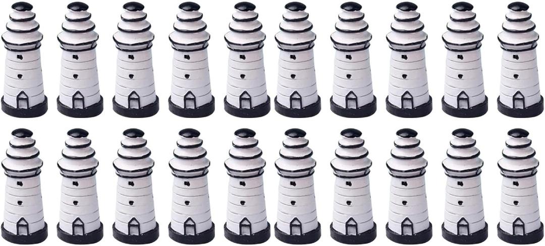Resin Crafts Micro Landscape Decoration 20 PCS Mini Lighthouse Mini Lighthouse Decor Statue DIY Accessories Figurine Decorative Nautical Resin Crafts Bonsai Decor (3.1x1.4x1.4cmx2pcs)