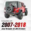 YZONA Heavy Duty Reinforced Tailgate Hinge Set Compatible with 2007-2018 Jeep Wrangler JK JKU Unlimited 2 PCS Steel Rear Door Hinges Tail Gate Hinge Bracket for 2/4 Door (Black)