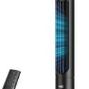 DREO Tower Fan for Bedroom, 90° Oscillating Standing Fans for Room with 4 Speeds, 3 Modes, 28dB Quiet for Sleep, 26ft/s Velocity, 8H Timer, Remote, Living Room, Office, Home, Black
