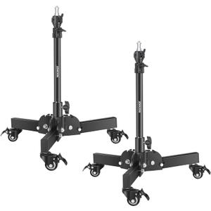 NEEWER Pack of 2 Heavy Duty Light Stands with Wheels, 2.4 Feet Max. Height, Foldable Tripod Stand for Low Angle Shooting, Light Stand for Softbox, Monolight and Other Photography Equipment, ST72