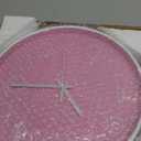 Lafocuse 12 Inch Pink Wall Clock Battery Operated for Kitchen Living Room, Silent Kids Analog Clock for Girls Bedroom, Pink Home Décor