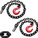 Grade 80 Trailer Safety Chains - 35 Inch Tow Chains with 5/16" Clevis Slip Hook and Chain Retainer, Trailer Chains 21,000 lbs Break Strength for Lifting,Towing and Transporting(2-Pack)