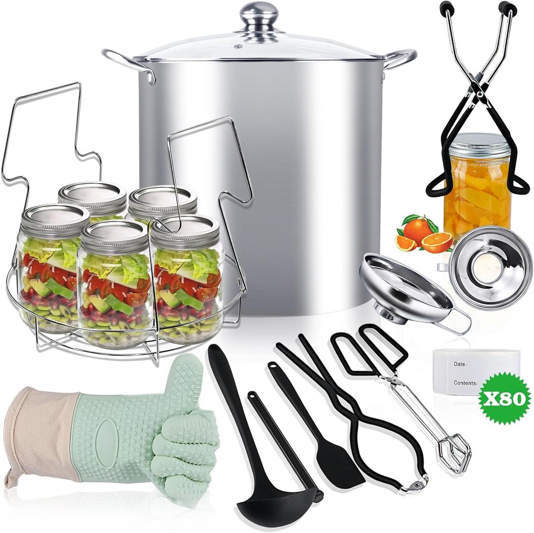 Canning Pot-Canning Supplies Starter Kit, Stainless Steel Canning Tool KitWater Bath Canner with Rack for Canning