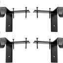 4Pack No Drill Curtain Rod Bracket, Bracket Hang Curtain Rod Holders Single Hook Right Into Window Frame Decor