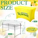 Oudain Lemonade Stand Supplies Tablecloth Stretch Spandex Table Cover Lemonade Vendor Tablecloth for Standard Folding Tables Summer Gathering Beach Picnic Lemon Birthday Party Decor(Yellow,4ft)
