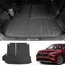Cargo Mat Compatible with 2020-2024 2025 Toyota Highlander Trunk Mat Cargo Liner TPE Back Seat Cover Protector 2024 7 Seats Highlander Accessories (2020-2025, Trunk Mat with Backrest Mat) (Fit 2020-2025 Highlander)