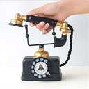 HoneyCare Retro Decorative Telephone Model, Vintage Antique Style Resin Rotary Phone Ornament for Home Office Decor, Steampunk & Victorian Style Statues, Photography Props, Housewarming Gift