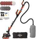 Electric Drywall Sander with Vacuum Dust Collection, 780W Powerful 7-Speed Popcorn Ceiling Removal Tool with LED Light for Dust-Free Sanding on Walls, Ceilings, Floors