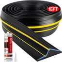 Jin&Bao Universal Garage Door Threshold Seal Strip 16FT Kit, Bottom Waterproof Rubber Weather Stripping Replacement Yellow, 1 Adhesive