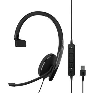 EPOS Adapt 130 USB II - Wired, Single-Sided, UC Optimized Headset with USB Connectivity - Superior Sound - Enhanced Comfort, Call Control - Black