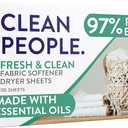 The Clean People Fabric Softener Sheets - Dryer Sheets - Softens & Removes Static Cling - Vegan Laundry Softener With Essential Oils - Fresh Scent, 120 Pack