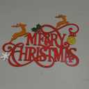 Metal Merry Christmas Wall Decor Christmas Sign Letter Decorative Hanging Plaque Suitable For Indoor Outdoor Room Yard Holiday Decoration (Small, Color01)