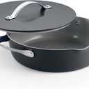 Tramontina Fiora 4.25-Quart Multipurpose Ceramic Non Stick Cooking Pan with Lid, Gray