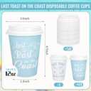 FYSUIMU 50 Pcs Last Toast on The Coast Disposable Coffee Cups with Lids 12Oz Blue Coastal Bachelorette Party Cups for Summer Beach Wedding Bridal Bridesmaid Party Favors