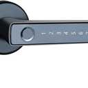 ETEKJOY Smart Door Lever Lock 4-in-1 App+Fingerprint+Passcode+Key Left/Right Reversible Handle Keyless Entry Auto Lock Knob Home Office Hotel Apartment Bedroom (Black with App)