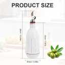 Ceramic Olive Oil Dispenser Bottle, 18oz Opaque Kitchen Oil Bottle with Automatic Stainless Steel Pourer Spout, for Premium Olive Oil, Vinegar, Soy Sauce & Liquids, Single Bottle (1 Piece)