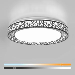 20 Inch Flush Mount Ceiling Light, Modern Black LED Ceiling Light Fixture, 42W 4000LM 2700-6500K Adjustable, Dimmable Ceiling Lights for Bedroom, Kitchen, Hallway, Bathroom, ETL Listed