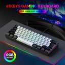 61-Key Compact RGB Gaming Keyboard – 60% Layout, Ergonomic Membrane Keys, 8-Color Backlight, Plug & Play for PC/Laptop (Windows 10/8/7)