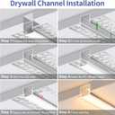Plaster-in LED Aluminum Channel 3.3FT/1M 6 Pack Trimless Recessed LED Strip Light Diffuser Channel Drywall LED Profile with Milky Diffuser for Ceiling and Wall Lighting, Double-Sided-6 Pack
