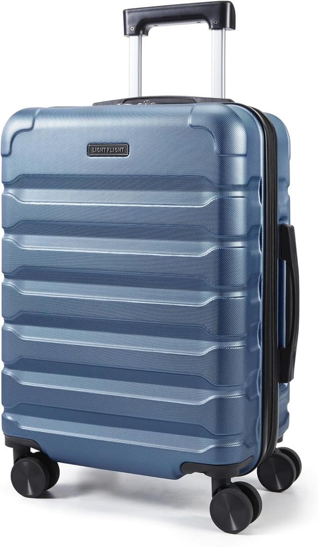 LIGHT FLIGHT Carry On Luggage 22x14x9 Airline Approved, Expandable Carry On Suitcases with Wheels, Lightweight Luggage, Durable Hard Shell 20 Inch Rolling Suit Case for Men Women Travel,Royal Blue