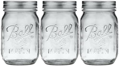 Ball Glass Mason Jar, Regular Mouth, Pint Size, 16 OZ (Pack of 2)