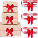 Jetec 24 Pieces Christmas Elastic Bows for Gift Boxes Red Stretch Loops Christmas Elastic Bows for Decoration Gift Wrapping(24-28 Inch,Red)