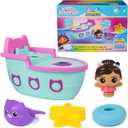 Gabbys Dollhouse: Gabby & SS Mercat Bath Set, Floating Toddler Bath Toys with Cruise Ship & Squirter, Kids Toys for Girls & Boys Ages 3+