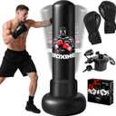 Punching Bag for Adults with Stand, 71'' Free Standing Heavy Boxing Bag with Boxing Gloves and Pump, Kickboxing Bags for Men Teens Beginners Training MMA Muay Fitness Thai