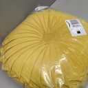 Velvet Round Throw Pillow Pleated Round Pillow Cushion Decoration for Couch Chair Bed Car Yellow