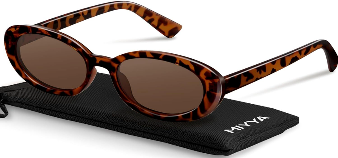 miyya 2025 Polarized Oval Sunglasses with UV Protection - Multiple Trendy Colors & Patterns (Leopard Beige)
