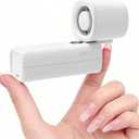 Personal Handheld Fan, Portable 3-in-1 High-Speed Turbo Fan with 5 Gear Wind, USB Mini Personal with 4000mAh Rechargeable Battery for Outdoor/Summer/Travel/Camping/Vacation Essentials Grey, Regular
