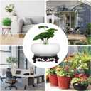 DOITOOL Ceramic Hydroponic Planter Pot with Stable Base 6.3 Inch Blue and White Porcelain Flower Pot Indoor Outdoor Lotus Bowl for Water Plants Garden Decor