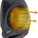 Comfort Zone Oscillating Space Heater with Adjustable Thermostat, Desktop, Fan-Forced, Portable, Overheat Sensor, Tip-Over Switch, Stay-Cool Housing, Ideal for Home, Bedroom, Office, 1,500W, CZ50BK : Home & Kitchen