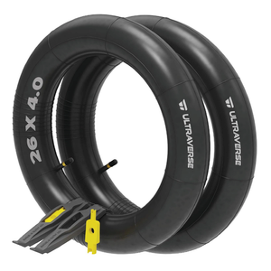 Ultraverse 26 x 4.0 Inner Tube Set with Schrader Valve  Ideal for Mountain Bikes & EBikes with 26Inch Fat Tires  Durable & Reliable Performance 2 Pack with tyre levers