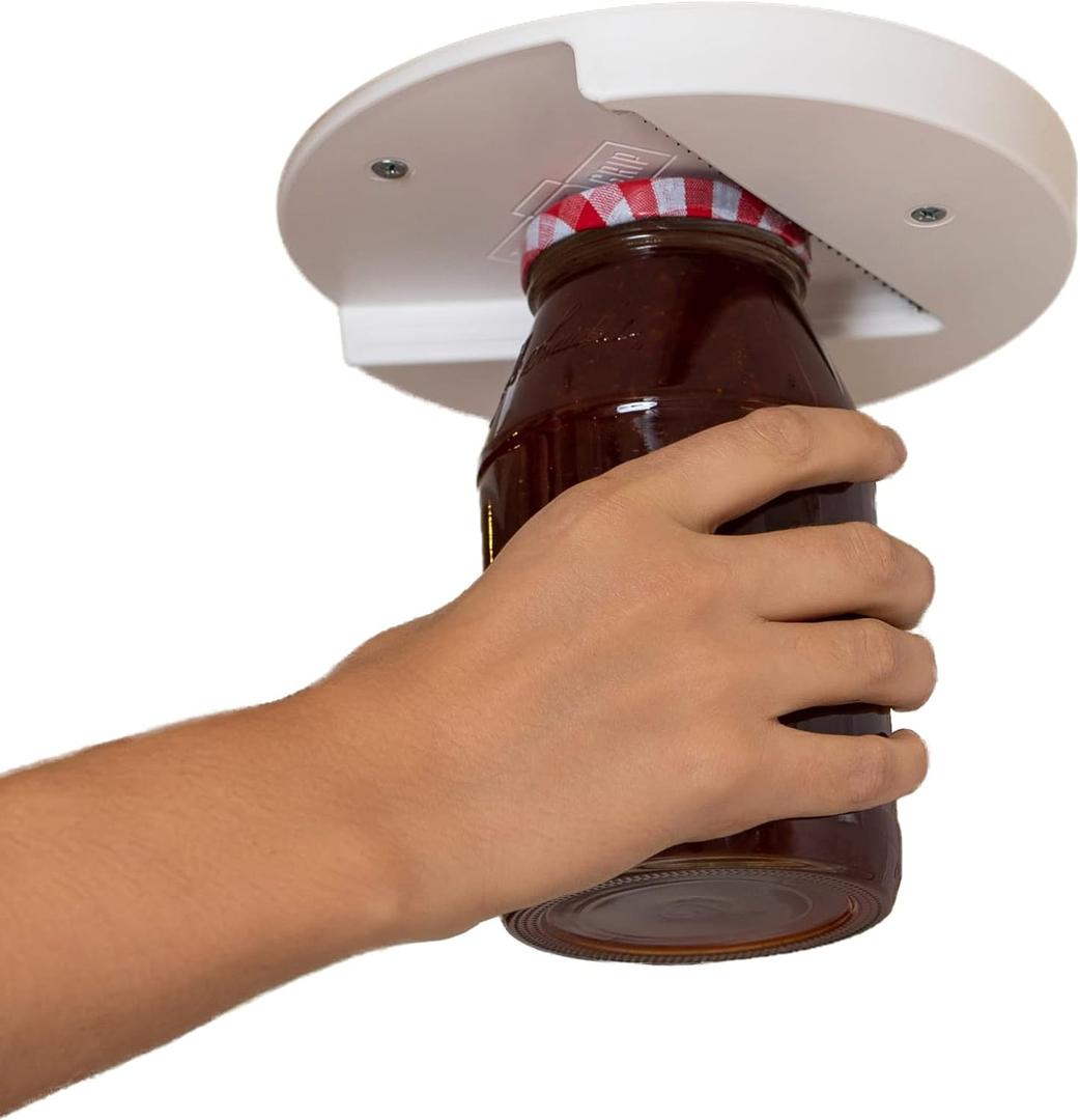 The Grip Jar Opener | Original Under Cabinet Jar Lid & Bottle Opener, Effortless for Weak Hands & Seniors with Arthritis - Made In USA (1-Pack)