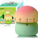 Mechanical Kitchen Timer, Cute Mushroom Timers for Kids, Wind Up 60 Minutes Manual Countdown Timer for Classroom, Home, Study and Cooking (Green Base)